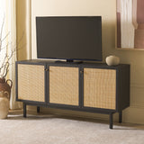 Safavieh Aino 3 Door Sideboard / Media Stand Black 53.6" x 19.3" x 29.6"