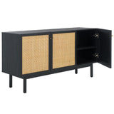 Safavieh Aino 3 Door Sideboard / Media Stand Black 53.6" x 19.3" x 29.6"