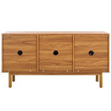 Safavieh Aino 3 Door Sideboard / Media Stand Oak 53.6" x 19.3" x 29.6"