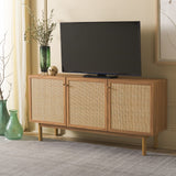 Safavieh Aino 3 Door Sideboard / Media Stand Oak 53.6" x 19.3" x 29.6"