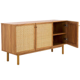 Safavieh Aino 3 Door Sideboard / Media Stand Oak 53.6" x 19.3" x 29.6"