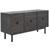 Safavieh Aino 3 Door Sideboard / Media Stand Distressed Black MED9618E