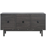 Safavieh Aino 3 Door Sideboard / Media Stand Distressed Black MED9618E