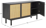 Safavieh Aino 3 Door Sideboard / Media Stand Distressed Black MED9618E