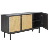 Safavieh Aino 3 Door Sideboard / Media Stand Distressed Black MED9618E