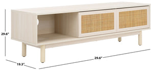 Safavieh Aino 2 Door Media Stand White 53.2" x 15.4" x 16"