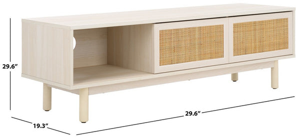 Safavieh Aino 2 Door Media Stand White 53.2" x 15.4" x 16"