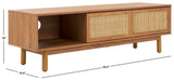 Safavieh Aino 2 Door Media Stand Oak 53.2" x 15.4" x 16"