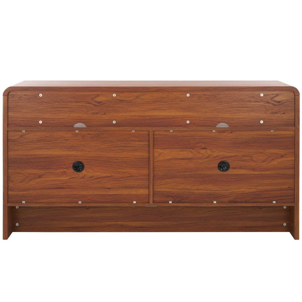 Safavieh Narine 4 Door 2 Shelf Sideboard/Media Stand Walnut 60.7" x 17.7" x 32.2"