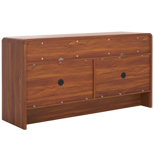 Safavieh Narine 4 Door 2 Shelf Sideboard/Media Stand Walnut 60.7" x 17.7" x 32.2"