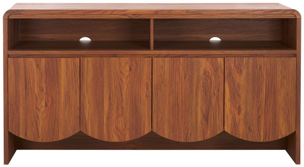 Safavieh Narine 4 Door 2 Shelf Sideboard/Media Stand Walnut 60.7" x 17.7" x 32.2"