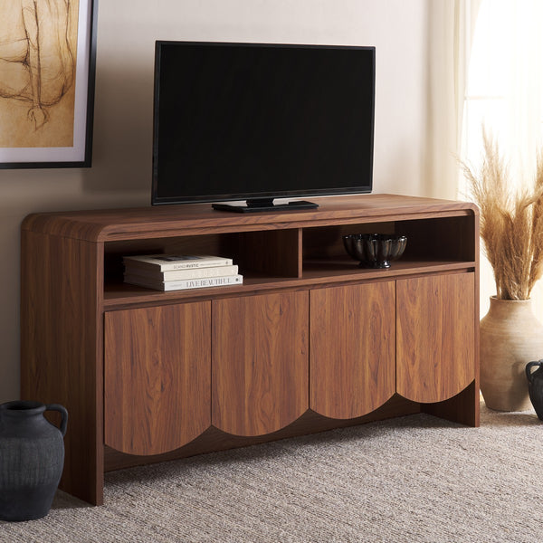 Safavieh Narine 4 Door 2 Shelf Sideboard/Media Stand Walnut 60.7" x 17.7" x 32.2"