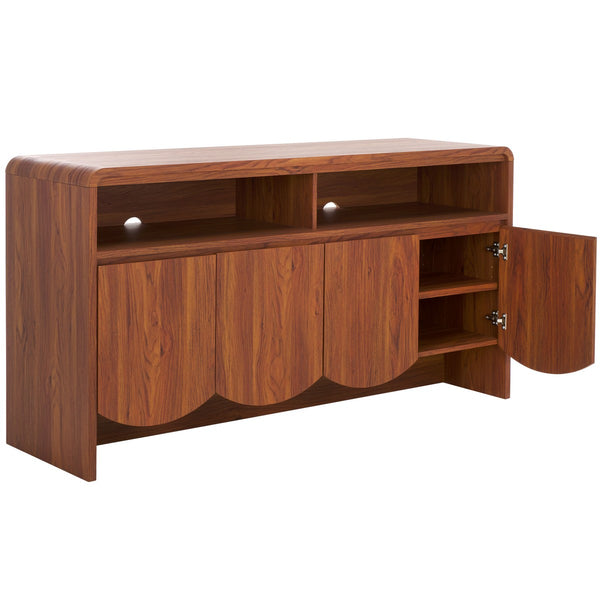Safavieh Narine 4 Door 2 Shelf Sideboard/Media Stand Walnut 60.7" x 17.7" x 32.2"