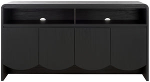 Safavieh Narine 4 Door 2 Shelf Sideboard/Media Stand Black 60.7" x 17.7" x 32.2"
