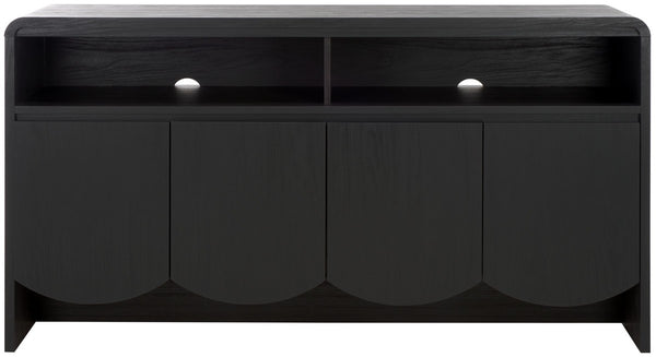 Safavieh Narine 4 Door 2 Shelf Sideboard/Media Stand Black 60.7" x 17.7" x 32.2"