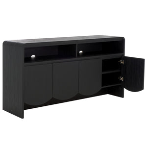 Safavieh Narine 4 Door 2 Shelf Sideboard/Media Stand Black 60.7" x 17.7" x 32.2"