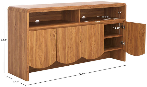 Safavieh Narine 4 Door 2 Shelf Sideboard/Media Stand Oak MED9620D-2BX