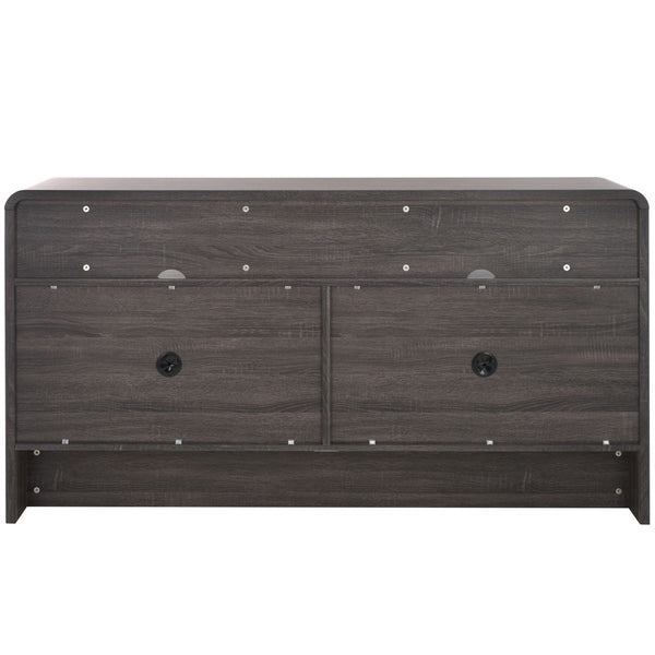 Safavieh Narine 4 Door 2 Shelf Sideboard/Media Stand Distressed Black MED9620E-2BX