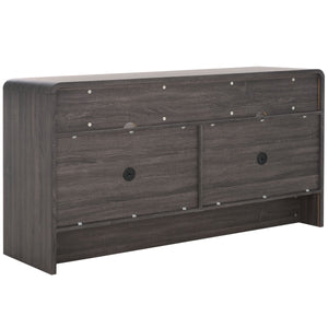 Safavieh Narine 4 Door 2 Shelf Sideboard/Media Stand Distressed Black MED9620E-2BX