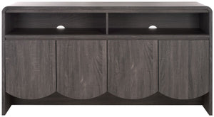 Safavieh Narine 4 Door 2 Shelf Sideboard/Media Stand Distressed Black MED9620E-2BX
