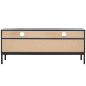 Safavieh Lylia 2 Drawer 2 Shelf Media Stand Black / Black Legs / Gold Handle MED9622B