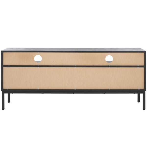 Safavieh Lylia 2 Drawer 2 Shelf Media Stand Black / Black Legs / Gold Handle MED9622B