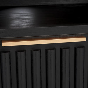 Safavieh Lylia 2 Drawer 2 Shelf Media Stand Black / Black Legs / Gold Handle MED9622B