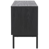 Safavieh Lylia 2 Drawer 2 Shelf Media Stand Black / Black Legs / Gold Handle MED9622B