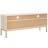 Safavieh Lylia 2 Drawer 2 Shelf Media Stand White / Gold Legs / Gold Handle MED9622C