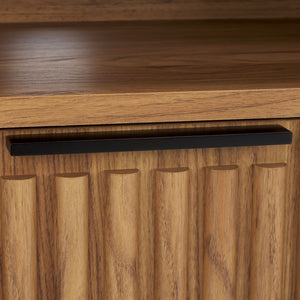 Safavieh Lylia 2 Drawer 2 Shelf Media Stand Oak / Black Legs / Black Handle MED9622D