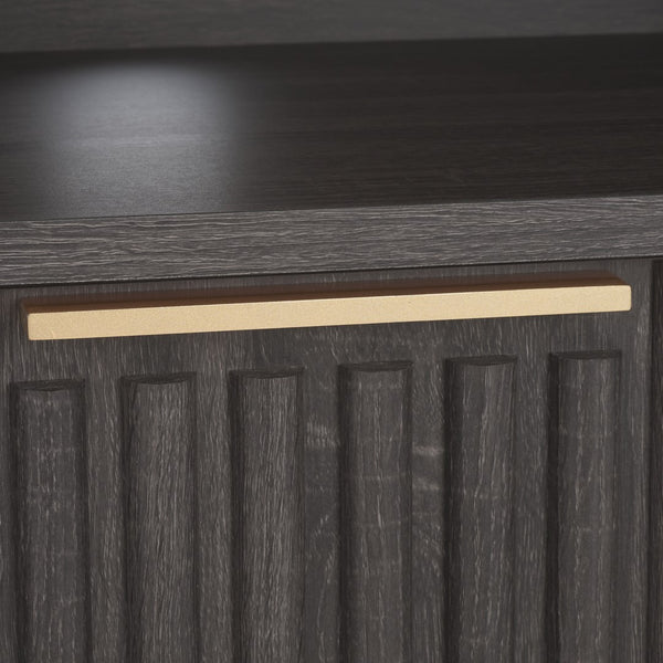 Safavieh Lylia 2 Drawer 2 Shelf Media Stand Distressed Black / Gold  Legs / Gold Handle MED9622E