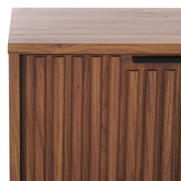 Safavieh Lylia 4 Door Media Stand Walnut / Black Legs / Black Handle MED9623A