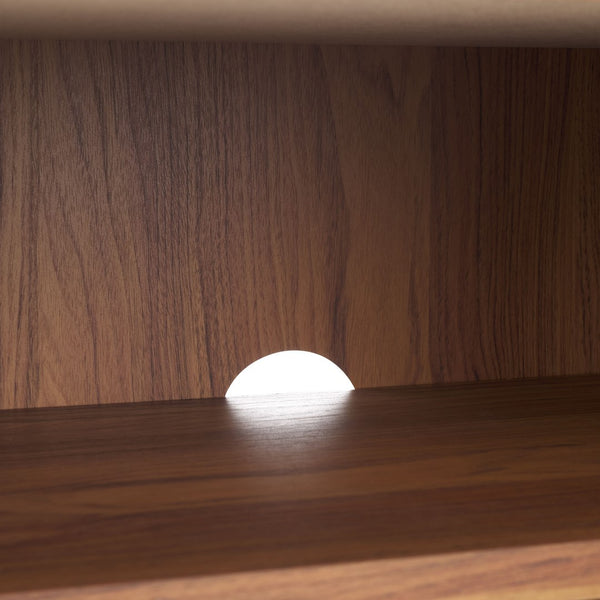 Safavieh Lylia 4 Door Media Stand Walnut / Black Legs / Black Handle MED9623A