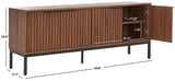 Safavieh Lylia 4 Door Media Stand Walnut / Black Legs / Black Handle MED9623A