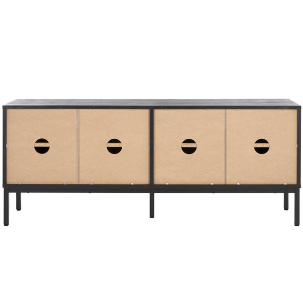 Safavieh Lylia 4 Door Media Stand Black / Black Legs / Gold Handle MED9623B