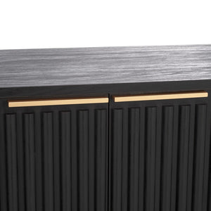 Safavieh Lylia 4 Door Media Stand Black / Black Legs / Gold Handle MED9623B