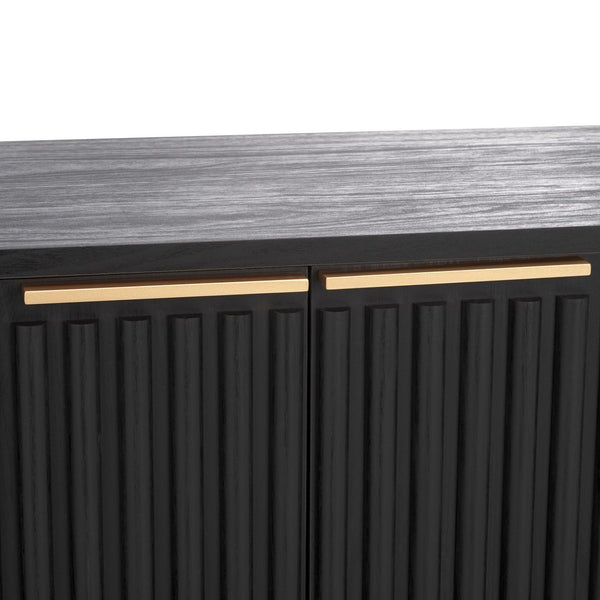 Safavieh Lylia 4 Door Media Stand Black / Black Legs / Gold Handle MED9623B