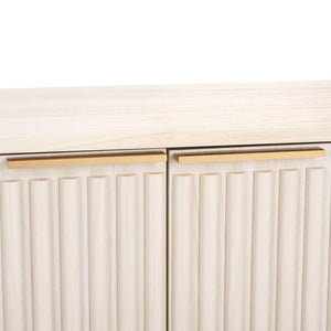 Safavieh Lylia 4 Door Media Stand White / Gold Legs / Gold Handle MED9623C