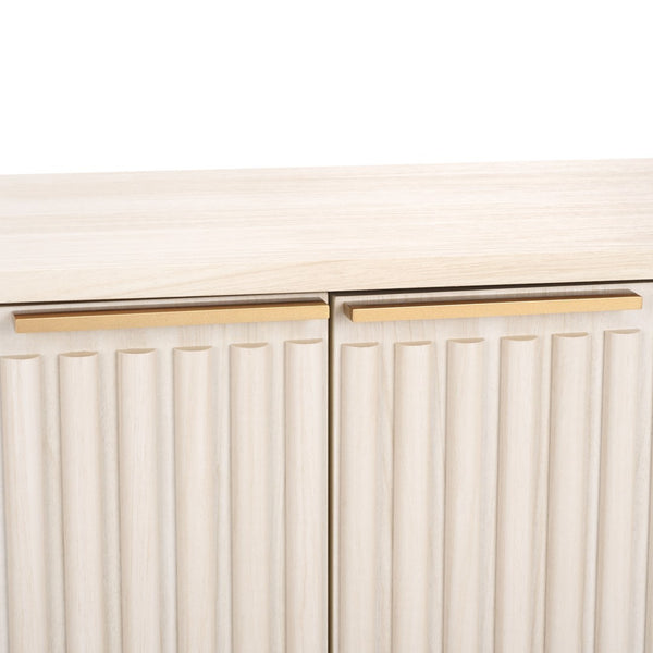 Safavieh Lylia 4 Door Media Stand White / Gold Legs / Gold Handle MED9623C