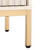 Safavieh Lylia 4 Door Media Stand White / Gold Legs / Gold Handle MED9623C