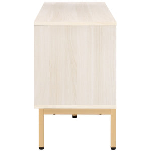 Safavieh Lylia 4 Door Media Stand White / Gold Legs / Gold Handle MED9623C