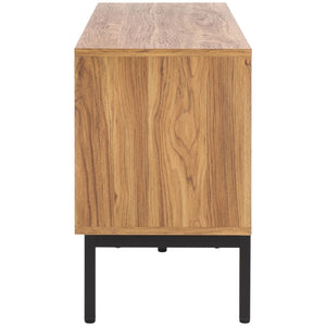 Safavieh Lylia 4 Door Media Stand Oak / Black Legs / Black Handle MED9623D