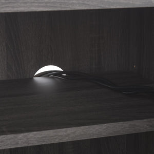 Safavieh Lylia 4 Door Media Stand Distressed Black / Gold  Legs / Gold Handle MED9623E