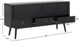 Safavieh Aphra 2 Door 3 Drawer Media Stand Black  MED9625B-2BX