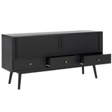 Safavieh Aphra 2 Door 3 Drawer Media Stand Black  MED9625B-2BX