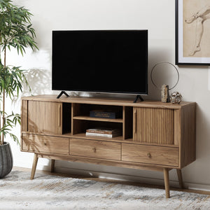 Safavieh Aphra 2 Door 3 Drawer Media Stand Oak MED9625D-2BX