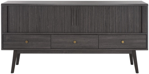 Safavieh Aphra 2 Door 3 Drawer Media Stand Distressed Black  MED9625E-2BX