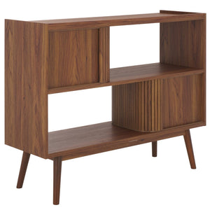 Safavieh Javante Tambour Door Media Stand - Stylish Storage Solution With Sleek Design For Modern Living Rooms Walnut MED9627A