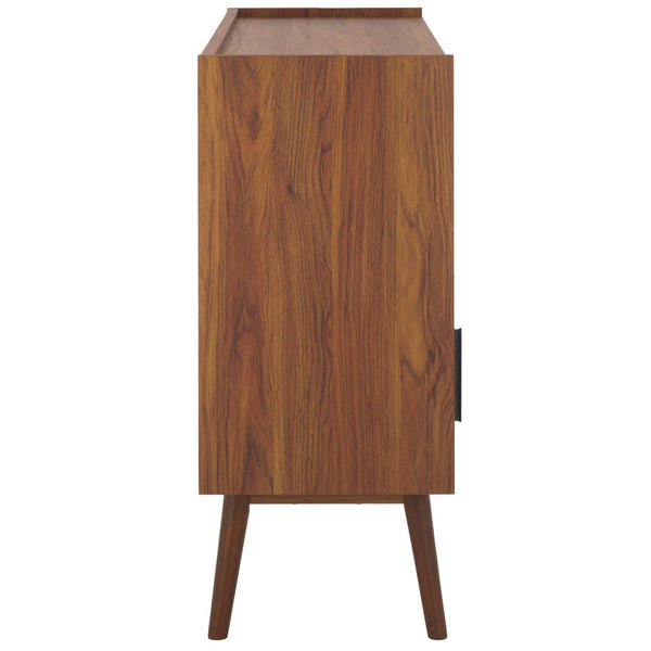 Safavieh Javante Tambour Door Media Stand - Stylish Storage Solution With Sleek Design For Modern Living Rooms Walnut MED9627A