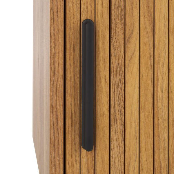 Safavieh Javante Tambour Door Media Stand - Stylish Storage Solution With Sleek Design For Modern Living Rooms Oak MED9627B